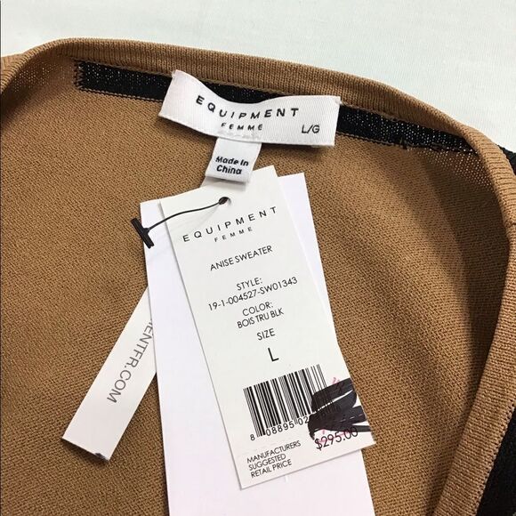 Equipment Sweater Anise Rib Neutral Pullover Knit Sweater New Size Large - Picture 8 of 8